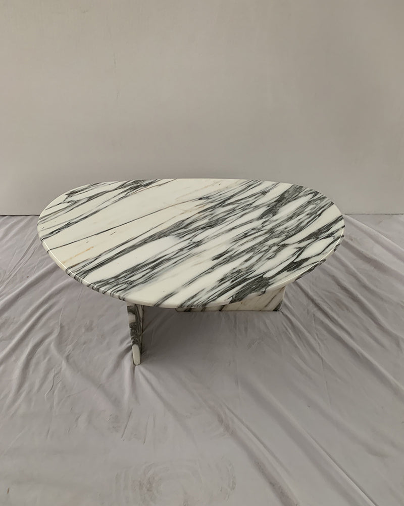 Arabescato Marble Organic Egg Shape Coffee Table 2
