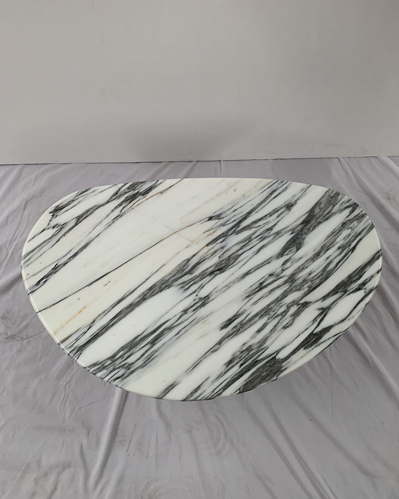 Arabescato Marble Organic Egg Shape Coffee Table 3