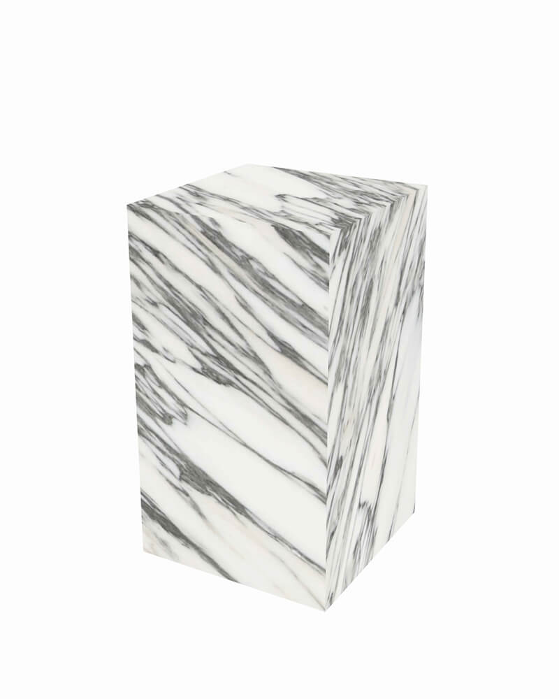 Arabescato Marble Rectangle Plinth Coffee Table 6