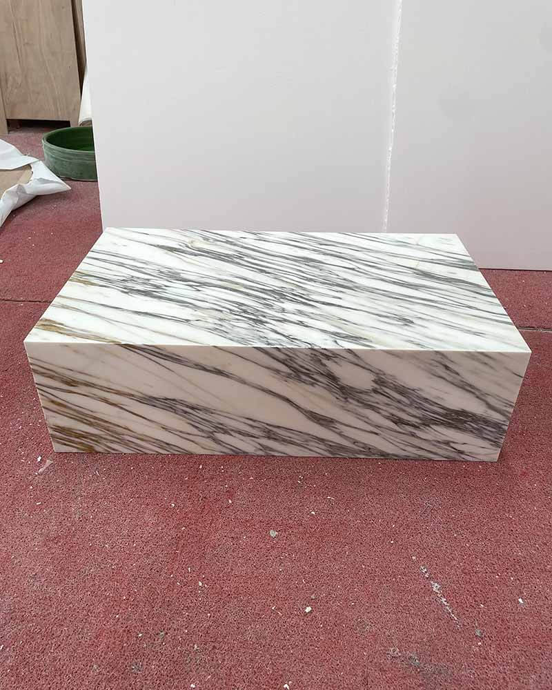 Arabescato Polished Plinth Coffee Table 2