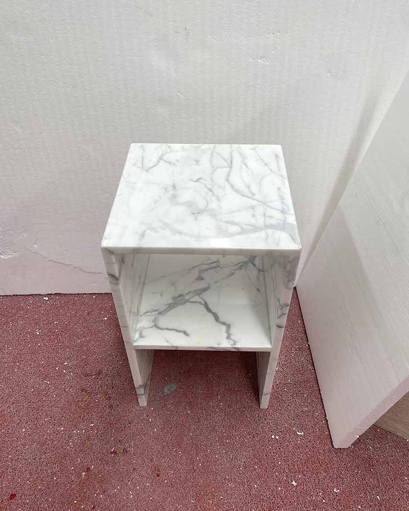 Bianco Statuario Venato Marble Polished Side Table 2