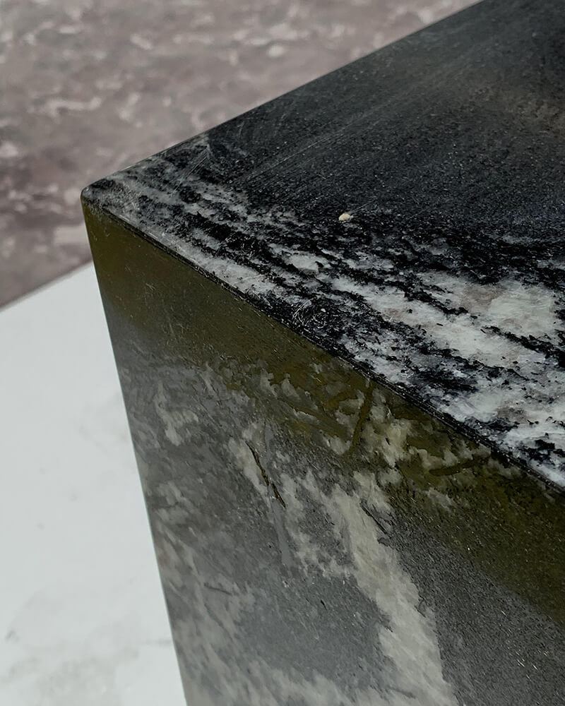 Black Marble Plinth Square Side Table 2
