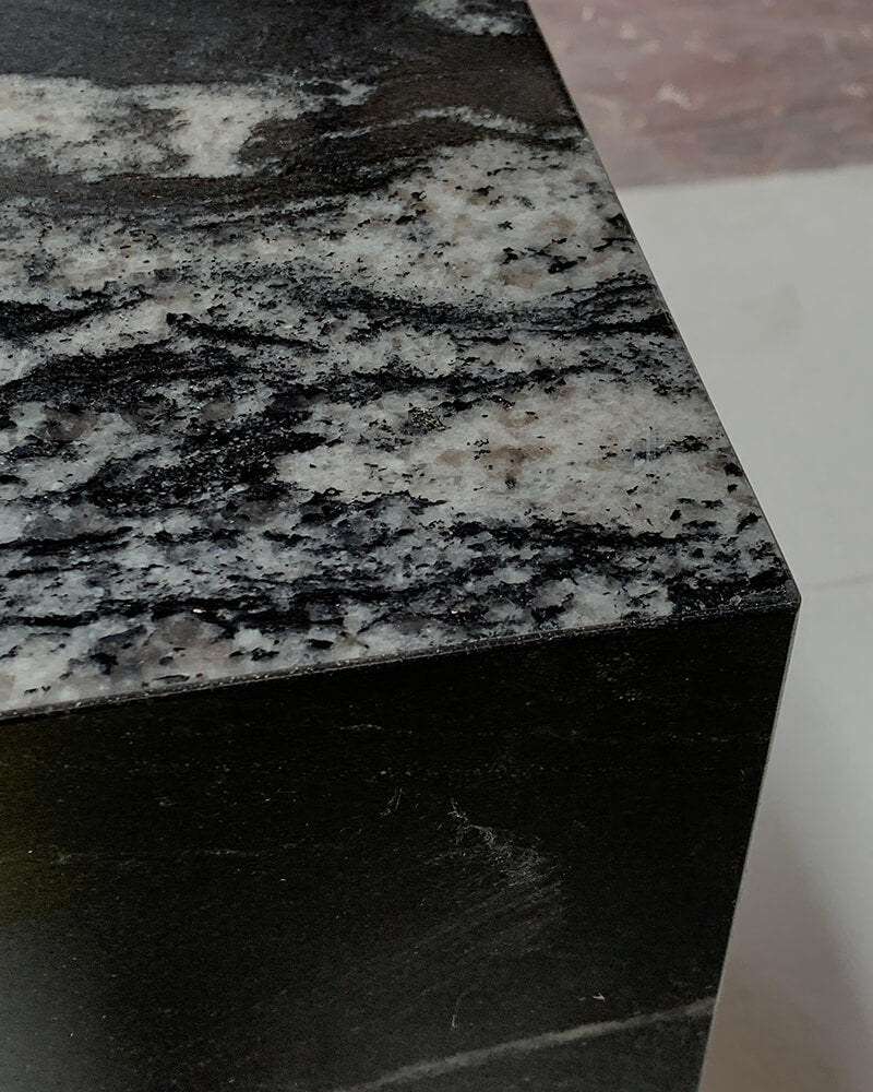 Black Marble Plinth Square Side Table 4