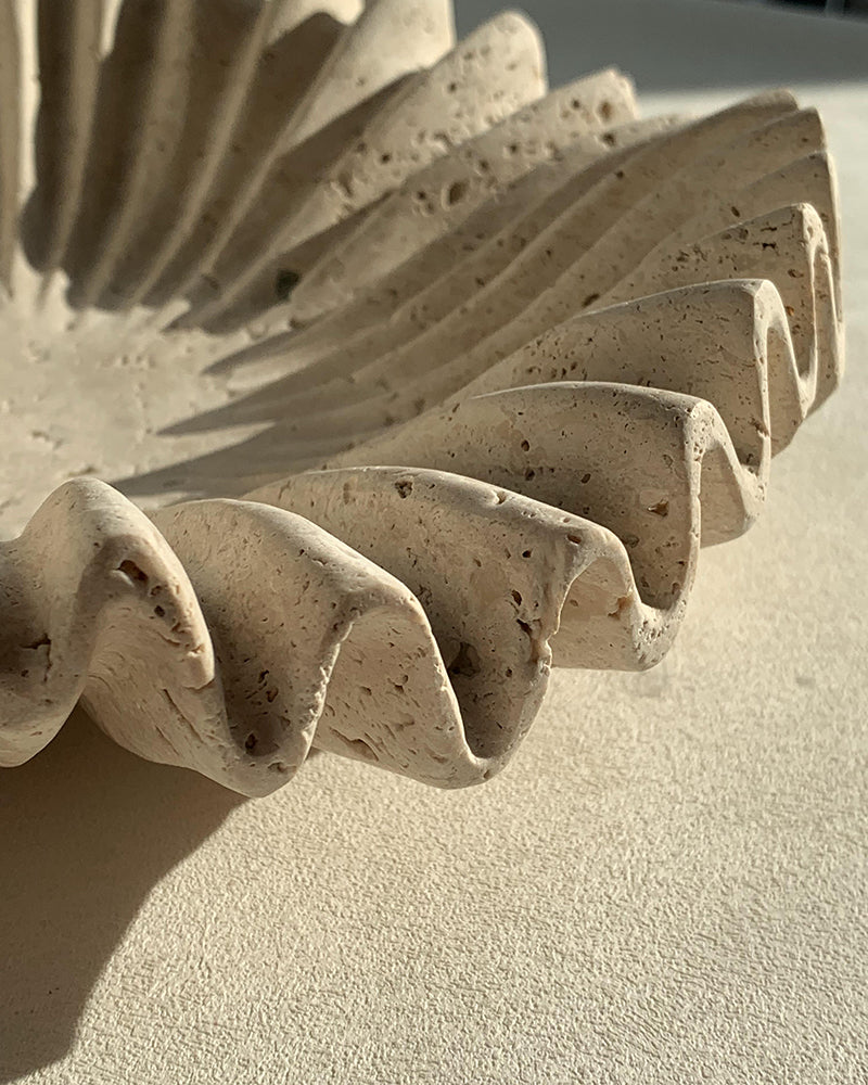 Beige Travertine Wave Bowl 3