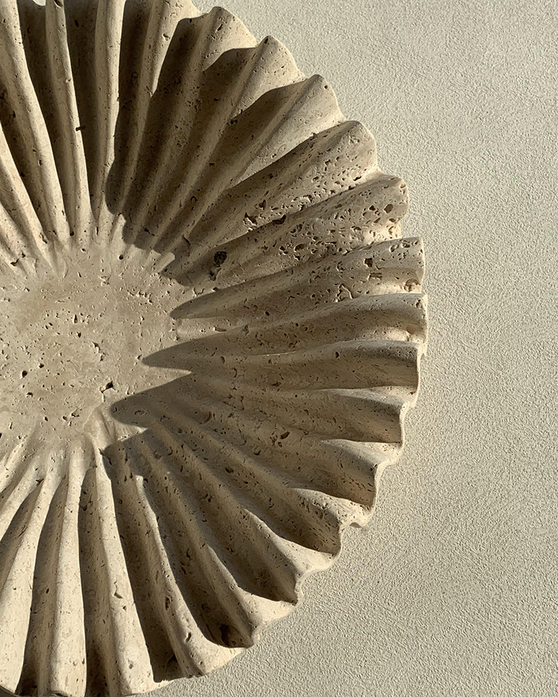 Beige Travertine Wave Bowl 4