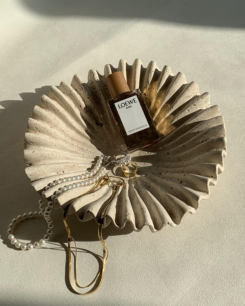 Beige Travertine Wave Bowl 5