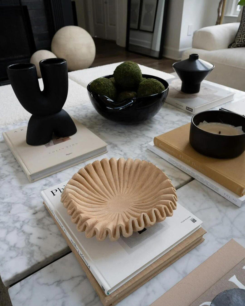 Beige Travertine Wave Bowl 9