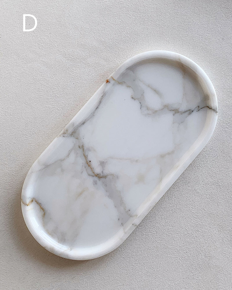 Bianco Statuario Venato Square Round Tray 4