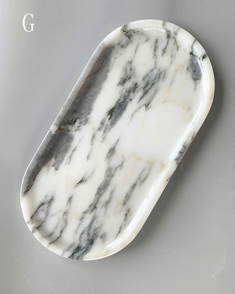 Bianco Statuario Venato Square Round Tray 7