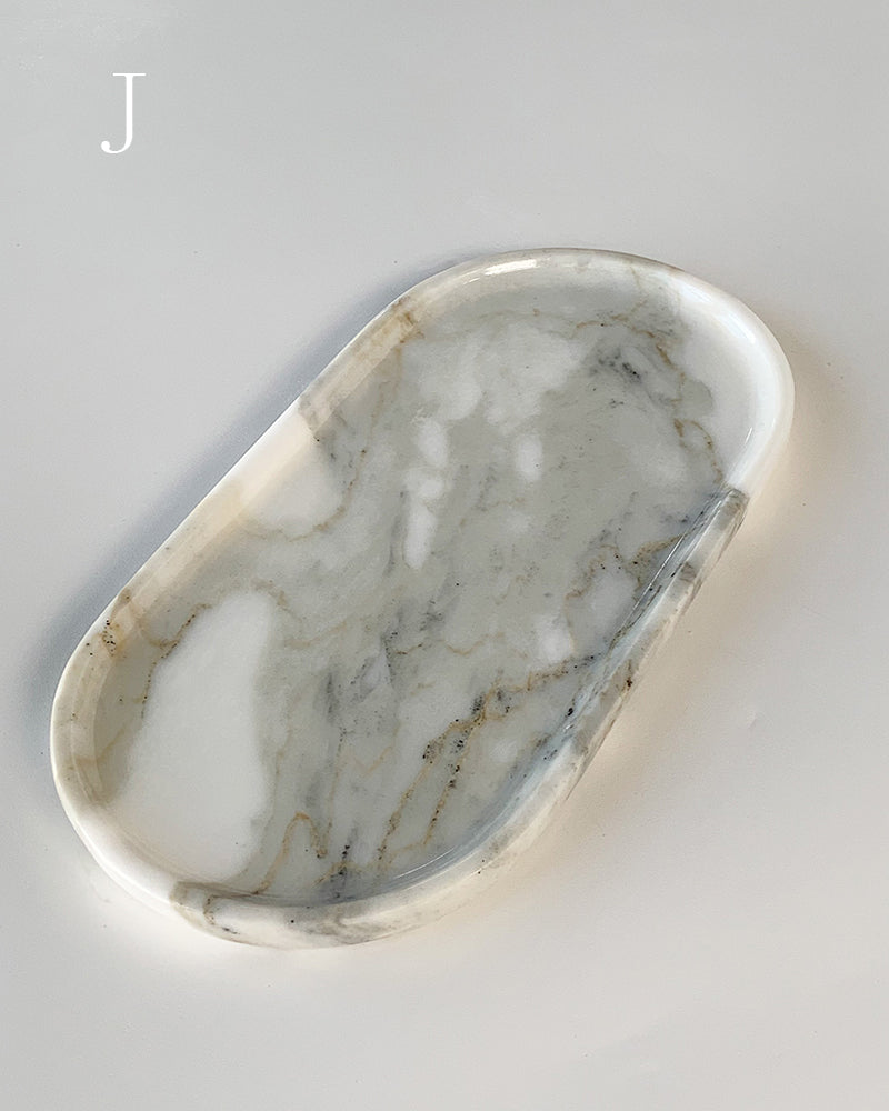 Bianco Statuario Venato Square Round Tray 8