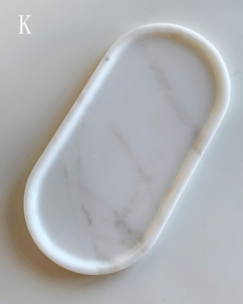 Bianco Statuario Venato Square Round Tray 9