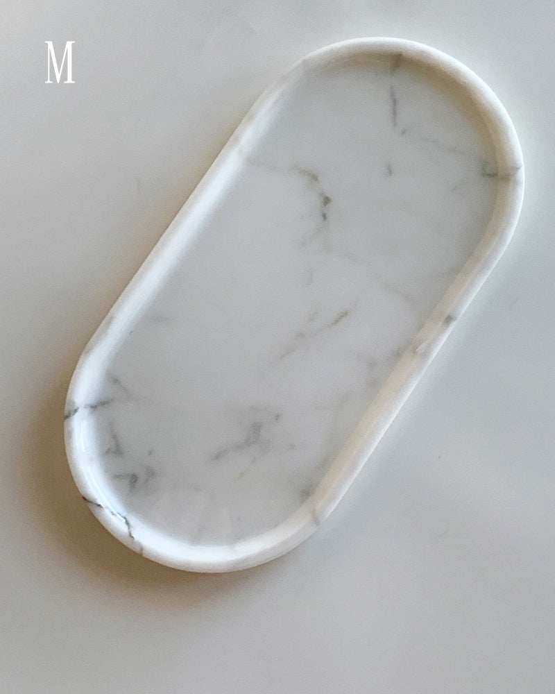 Bianco Statuario Venato Square Round Tray 11