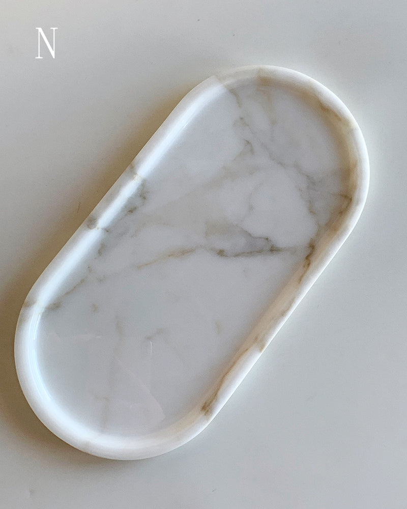 Bianco Statuario Venato Square Round Tray 12