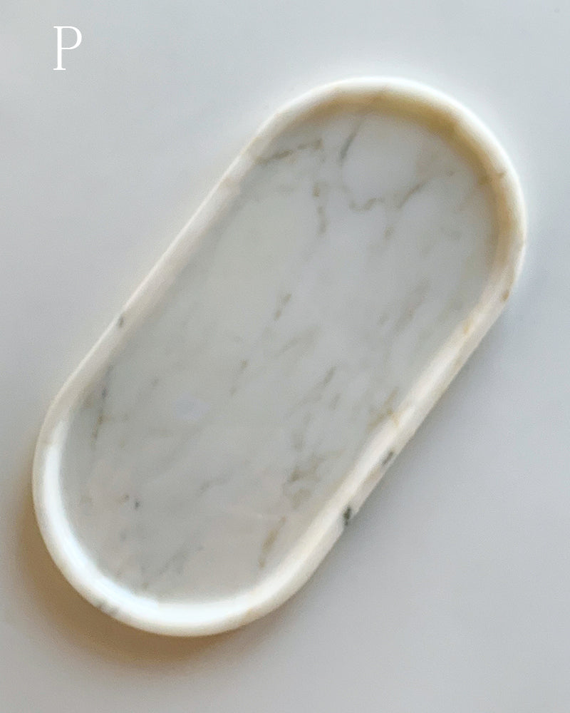 Bianco Statuario Venato Square Round Tray 14