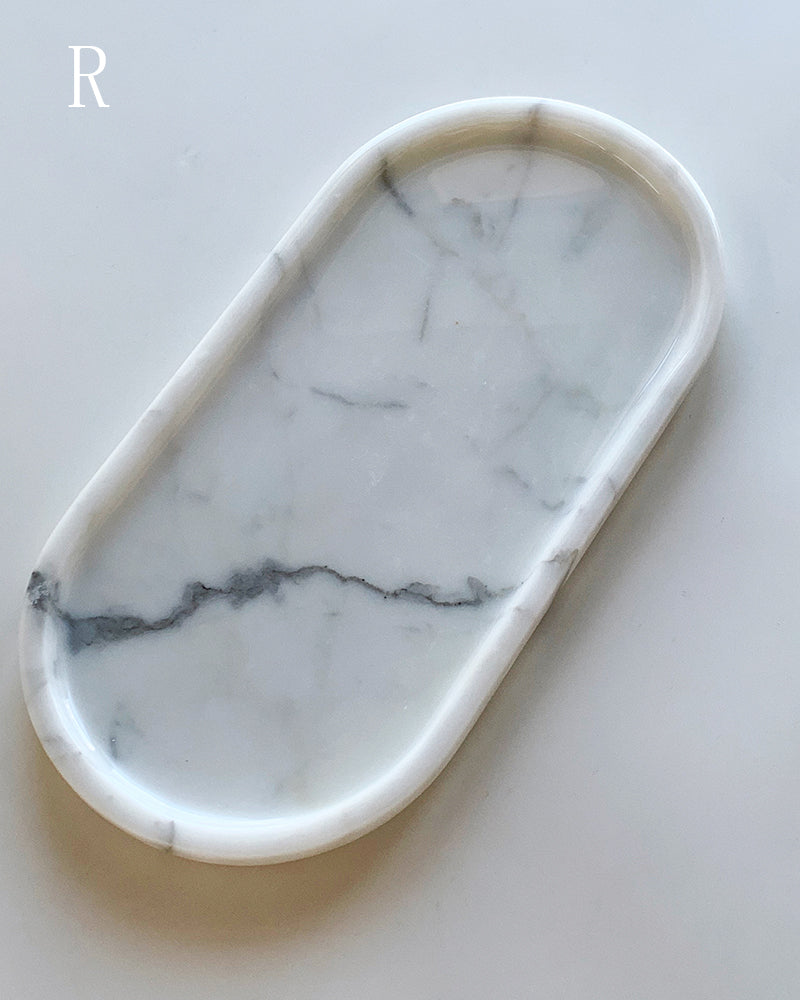 Bianco Statuario Venato Square Round Tray 16