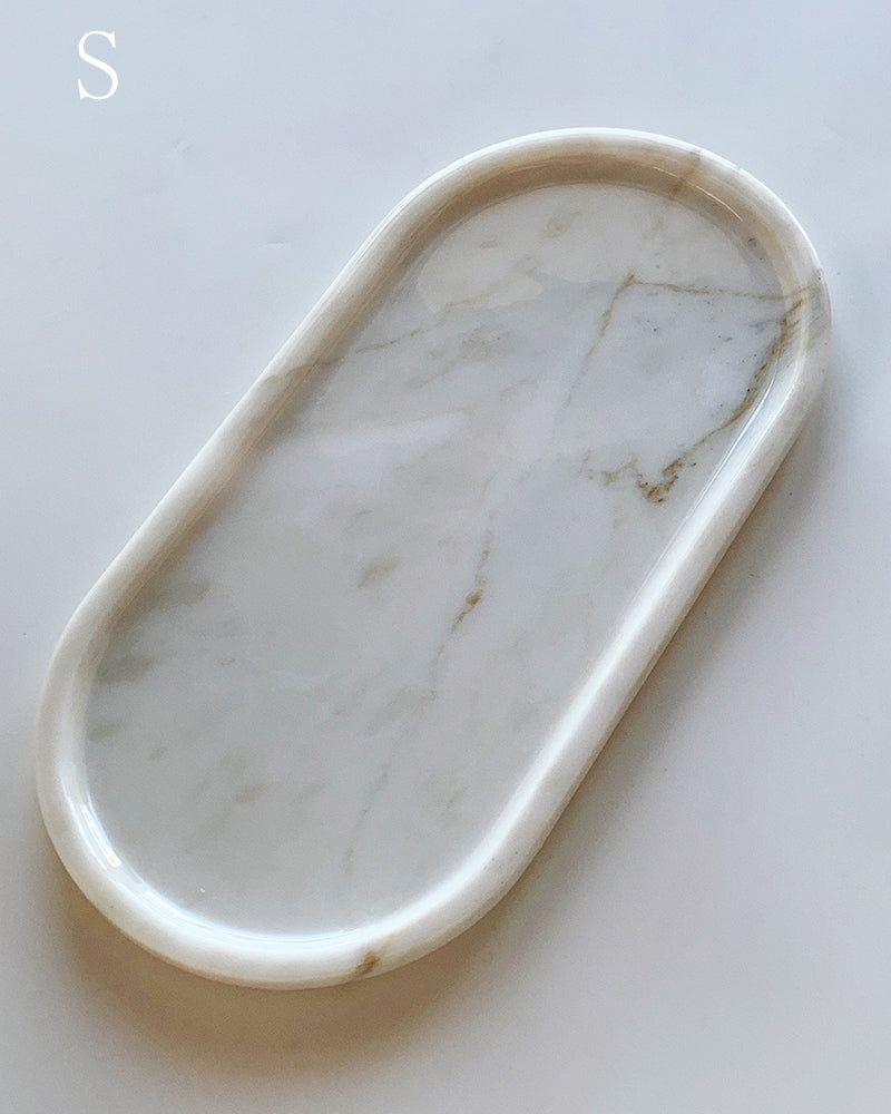 Bianco Statuario Venato Square Round Tray 17
