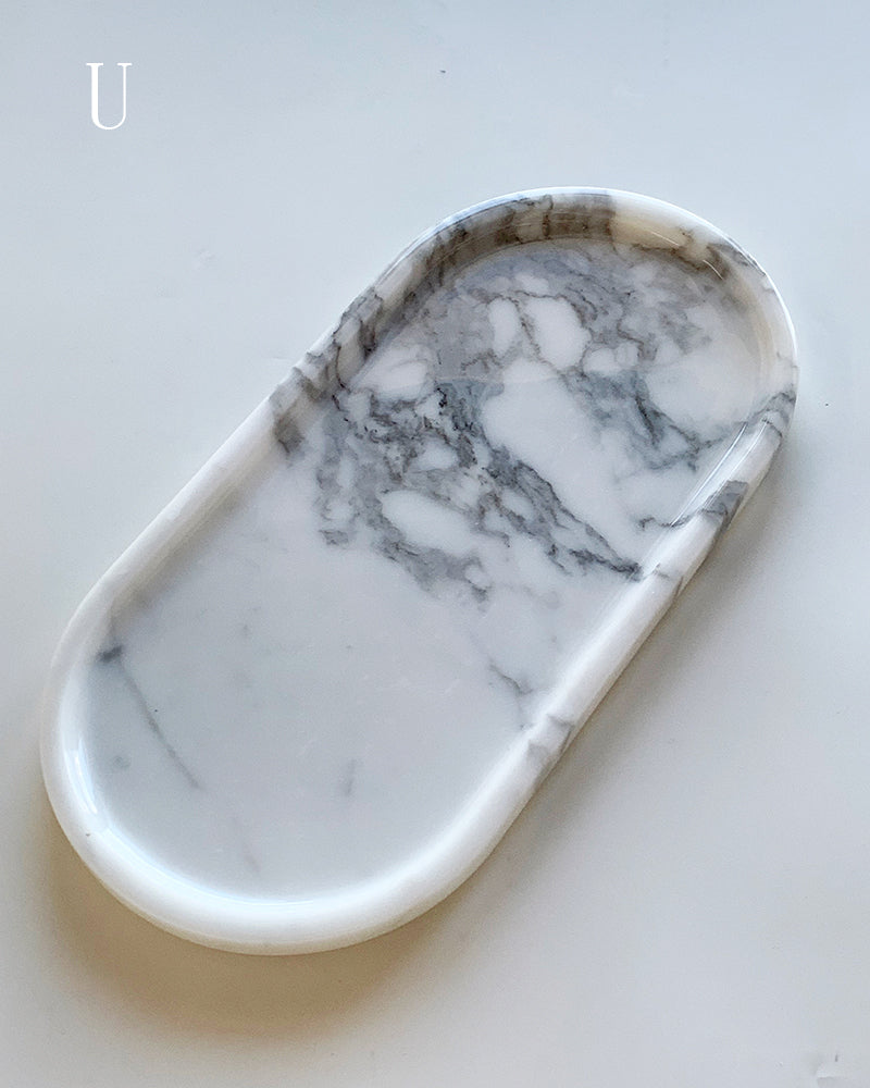Bianco Statuario Venato Square Round Tray 19