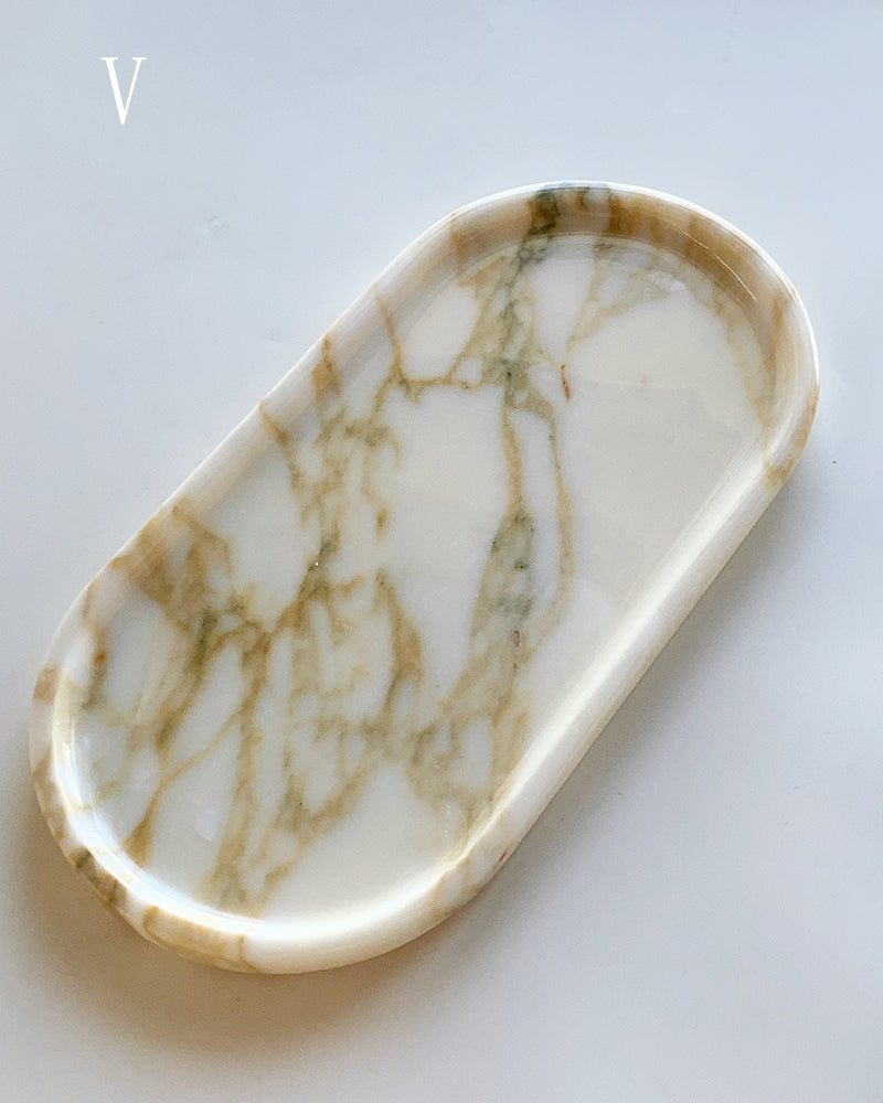 Bianco Statuario Venato Square Round Tray 20