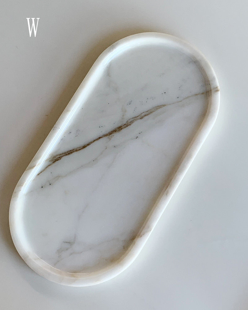 Bianco Statuario Venato Square Round Tray 21