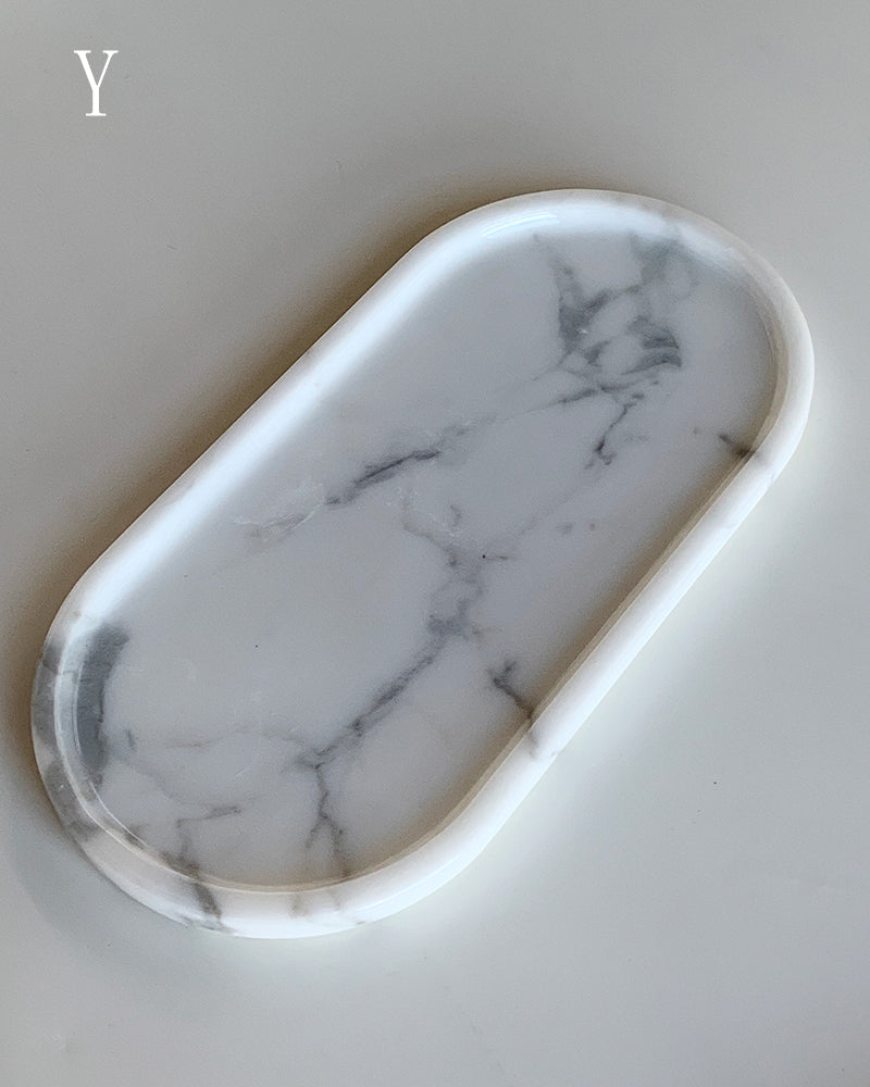 Bianco Statuario Venato Square Round Tray 23