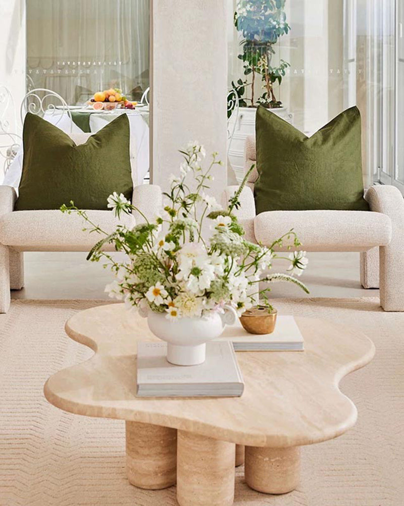 Beige Travertine Cloud Coffee Table 2