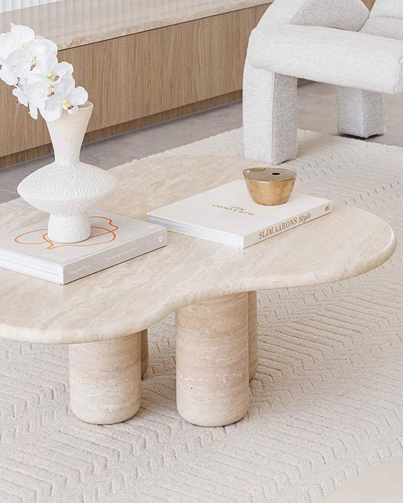 Beige Travertine Cloud Coffee Table 4