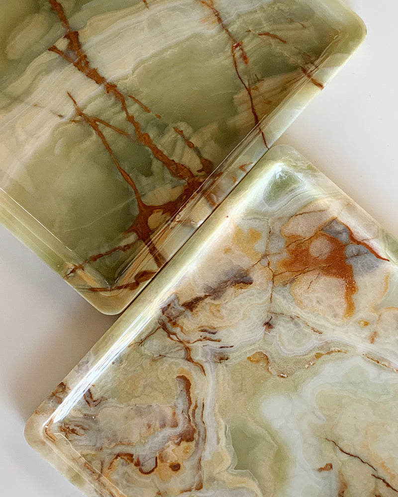 Natural Green Onyx Marble Square Tray 6