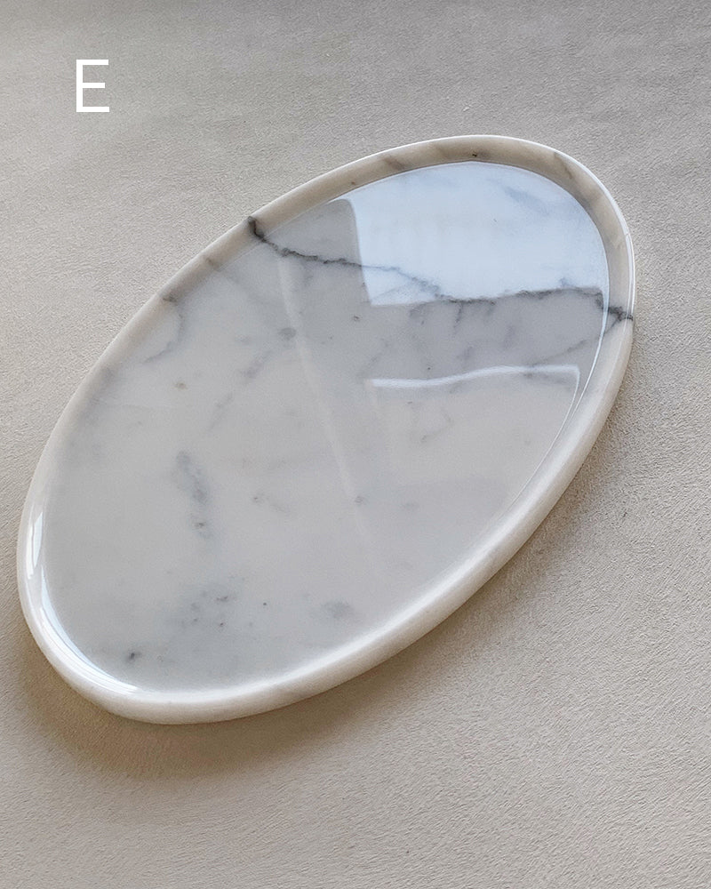 Natural Marble Banico Statuario Venato Matte Oval Tray 5