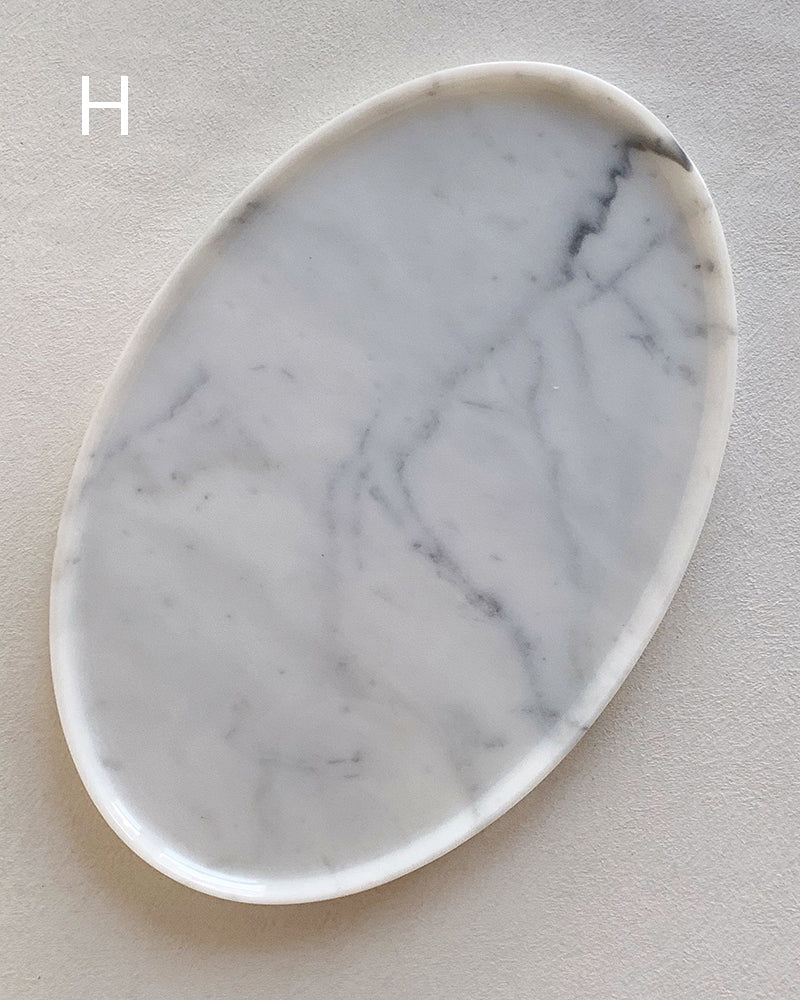 Natural Marble Banico Statuario Venato Matte Oval Tray 8