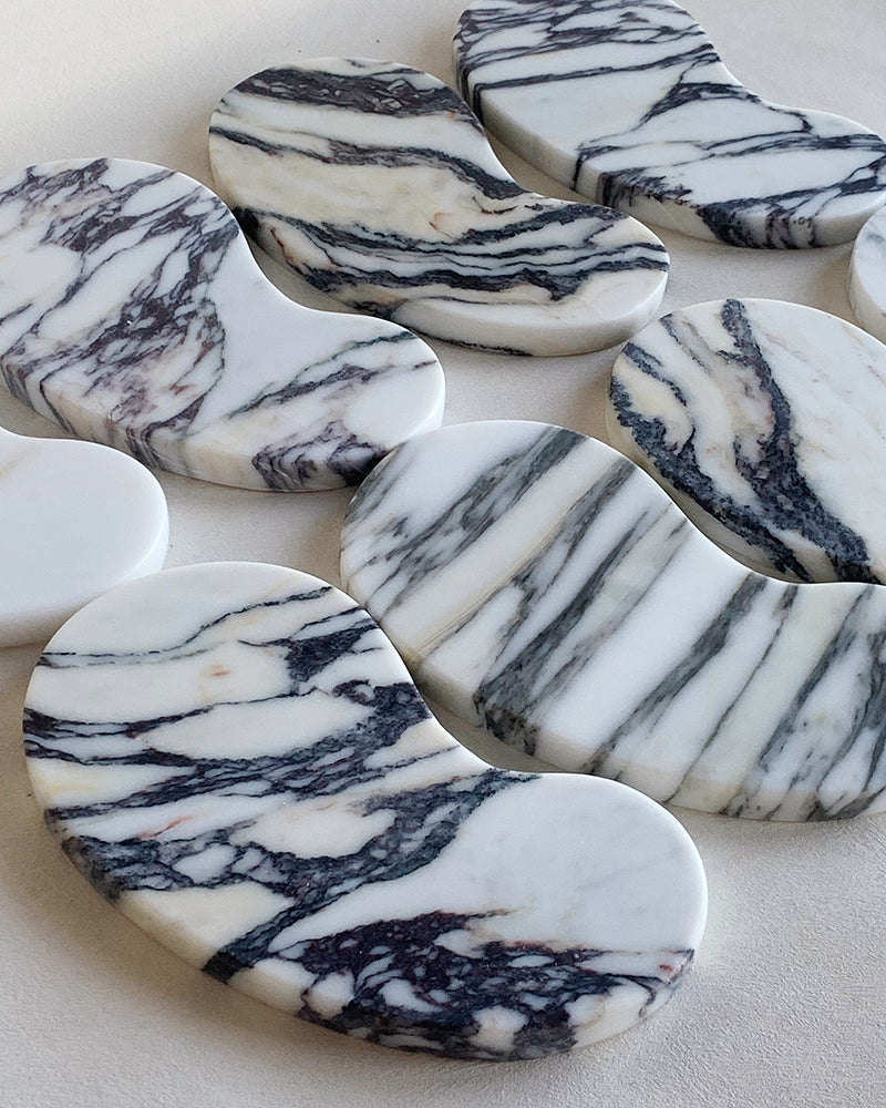 Natural Marble Matte Cashew Tray 9