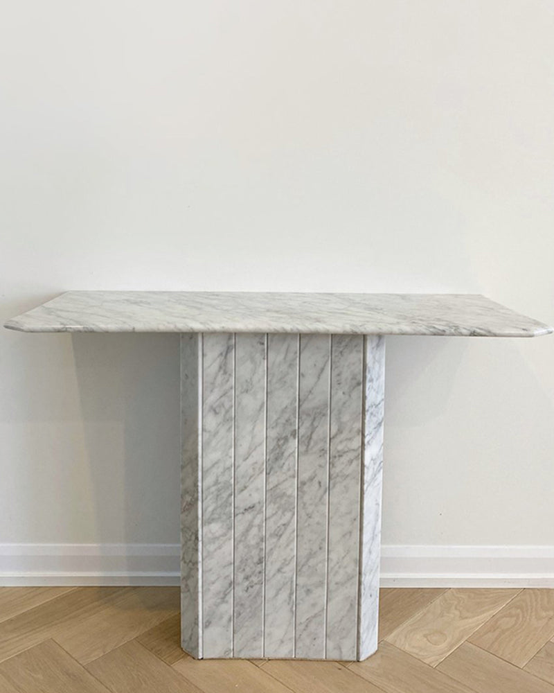 Carrara Marble Stripe Console Table 2
