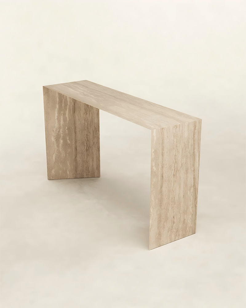 Natural Beige Travertine Simaple Console Table 3