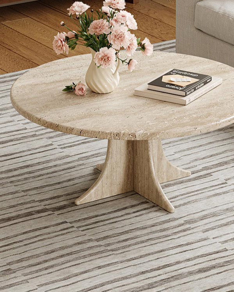 Beige Travertine Octopus Base Coffee Table 3