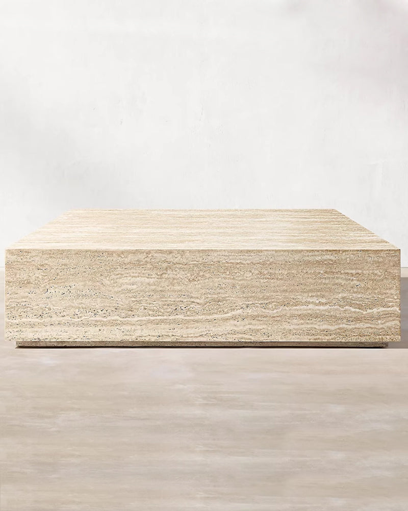 Beige Travertine Plinth Coffee Table 2