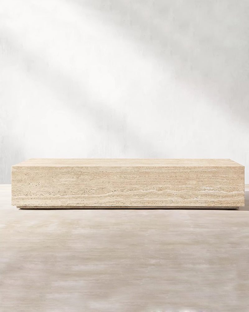 Beige Travertine Plinth Coffee Table 3