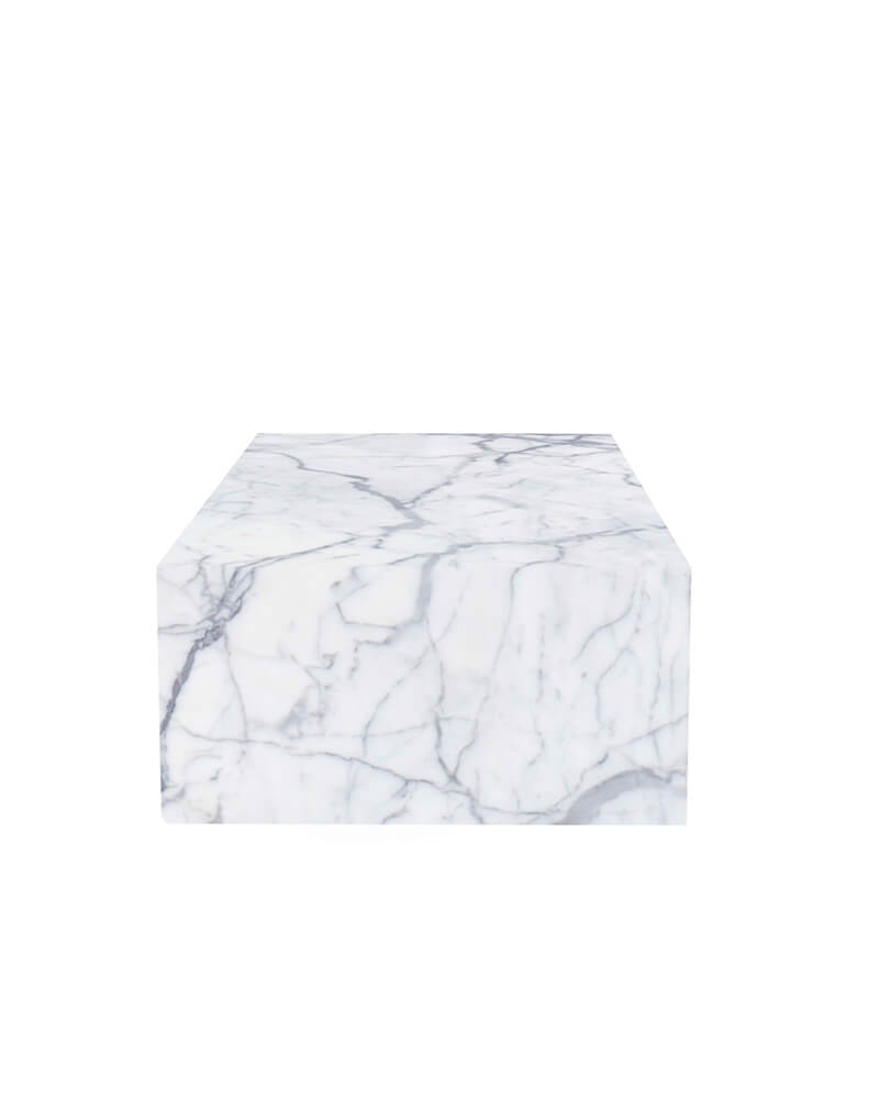 Bianco Statuario Venato Marble Rectangle Plinth Coffee Table 2