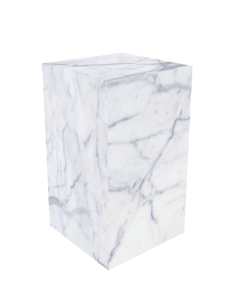 Bianco Statuario Venato Marble Rectangle Plinth Coffee Table 5