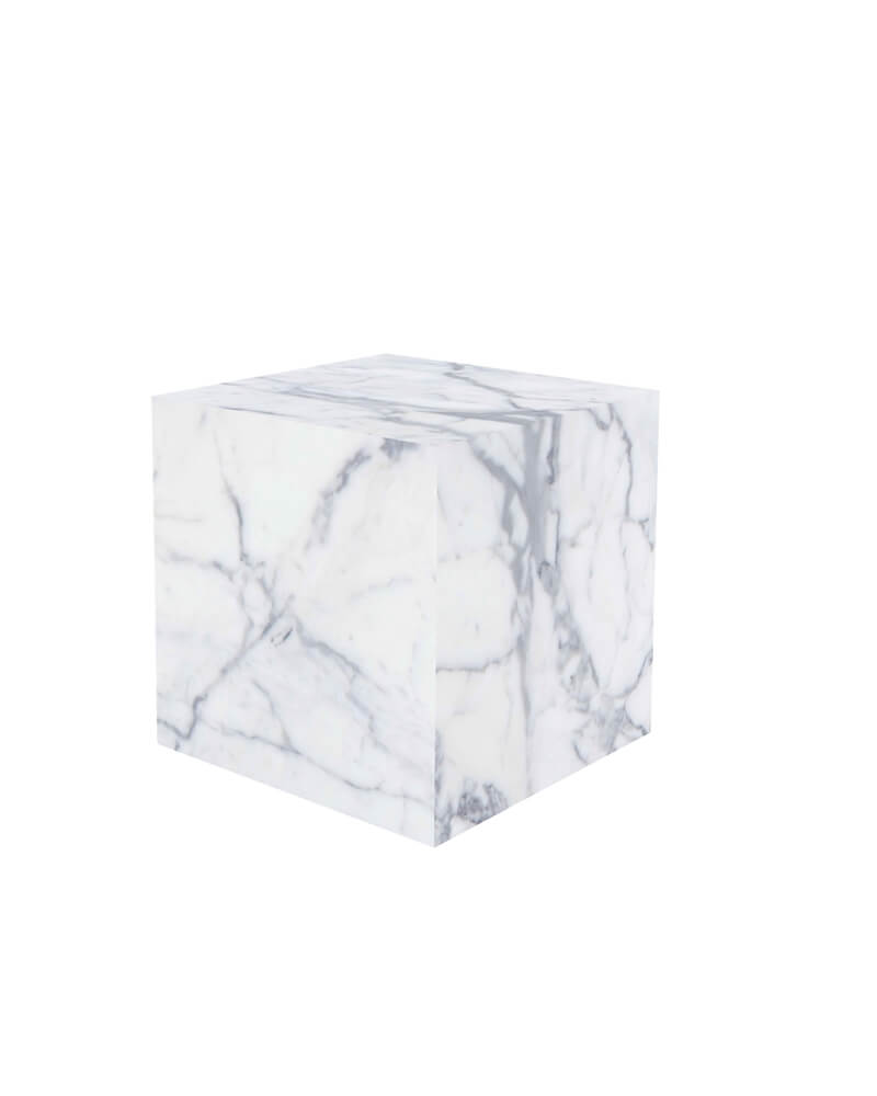 Bianco Statuario Venato Marble Rectangle Plinth Coffee Table 6