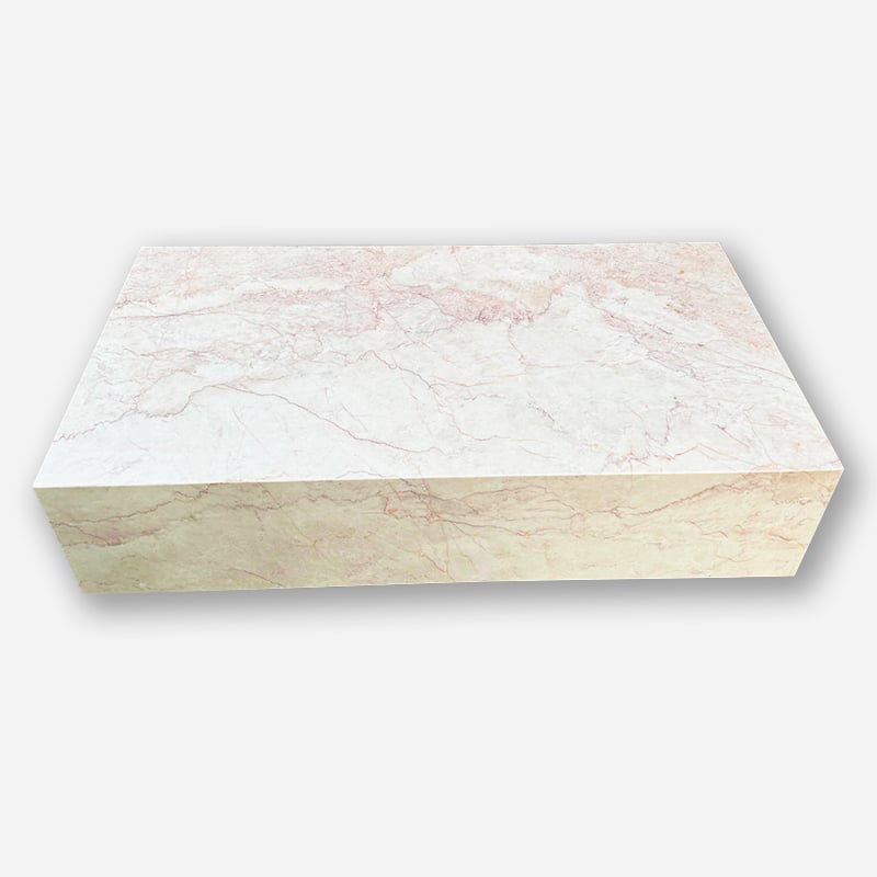 Block Coffee Table Cream Rosa Marble Large 2