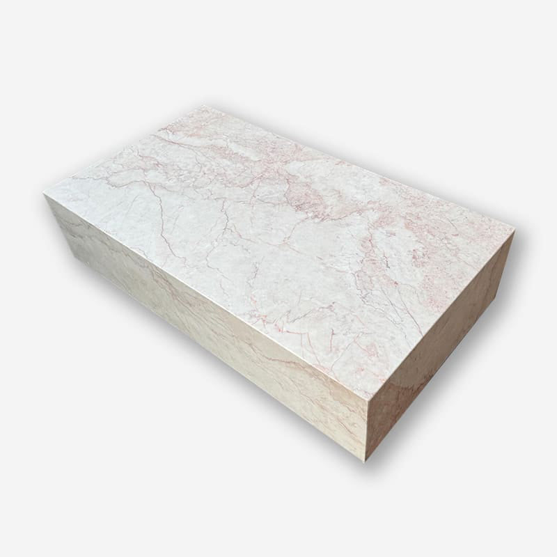 Block Coffee Table Cream Rosa Marble Large 4