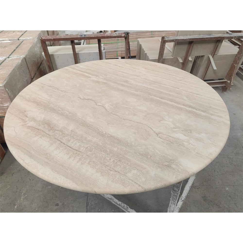 Court Dining Table Italian Super White Travertine 4