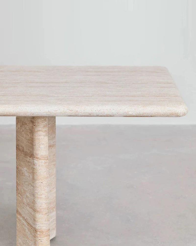 Natural Beige Travertine Rectange Dining Table 4