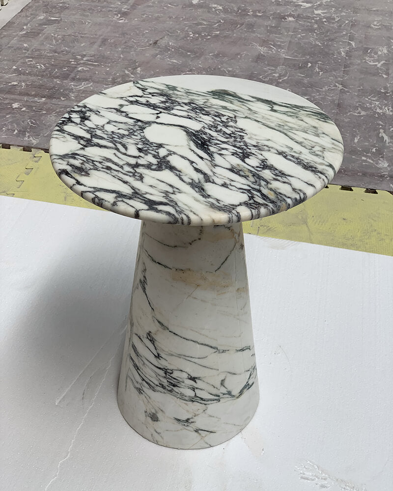 Calacatta Viola Marble Matte Tapered Base Side Table 3