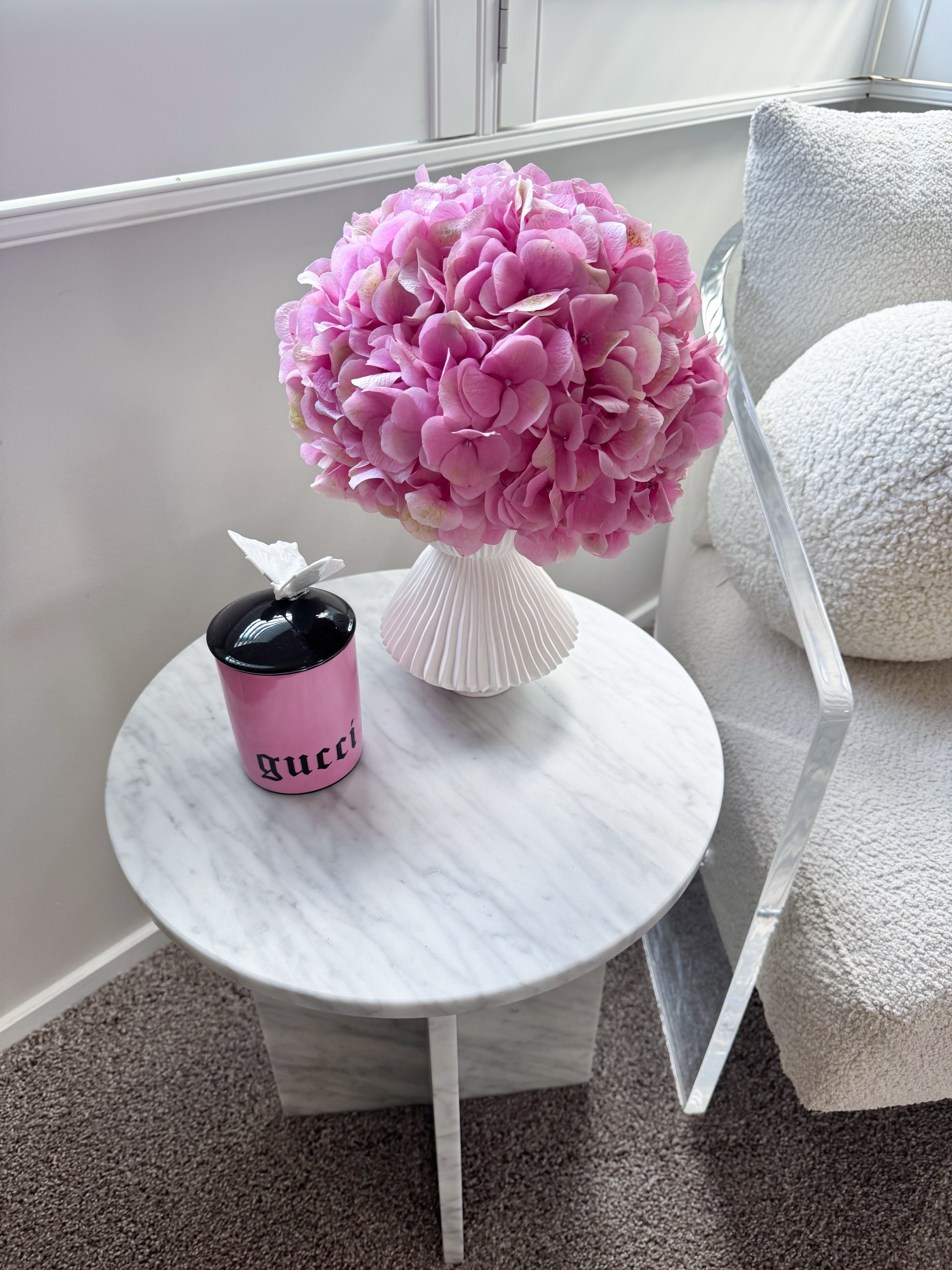 Coround Cross Side Table Carrara Marble 2
