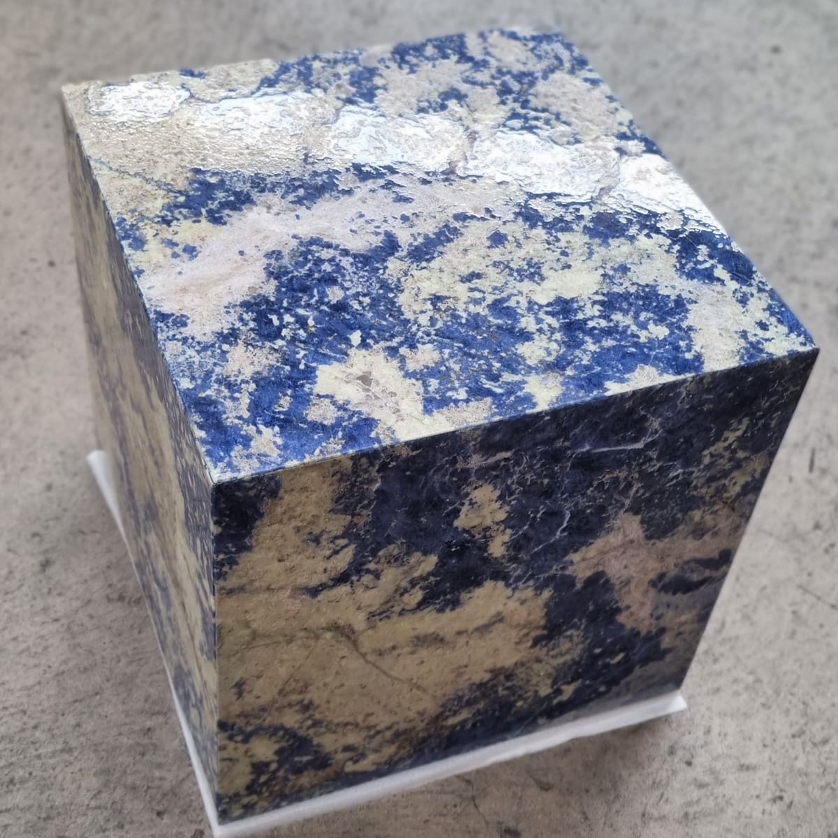 Cube Side Table Royal Blue Marble 2