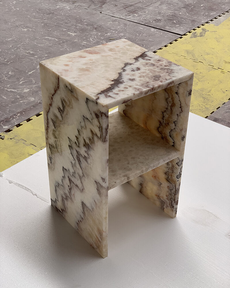 Glossy Brioche Onyx Side Table 4