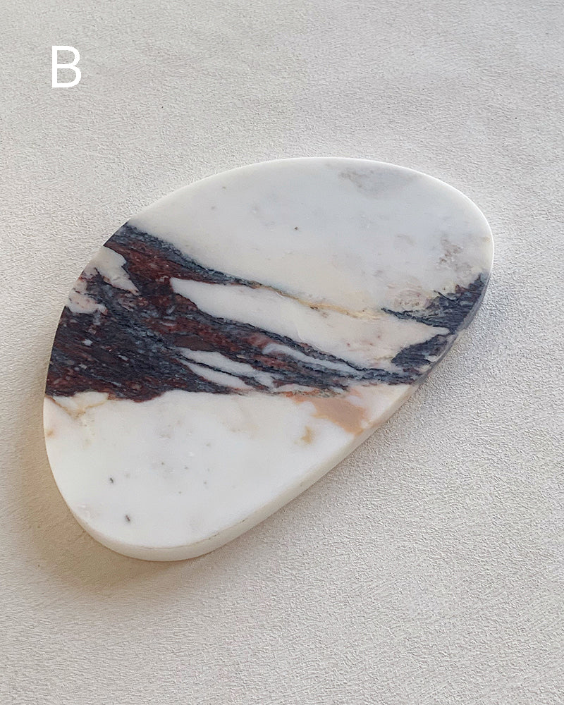 Natural Marble Matte Organic Egg Shape Tray 2