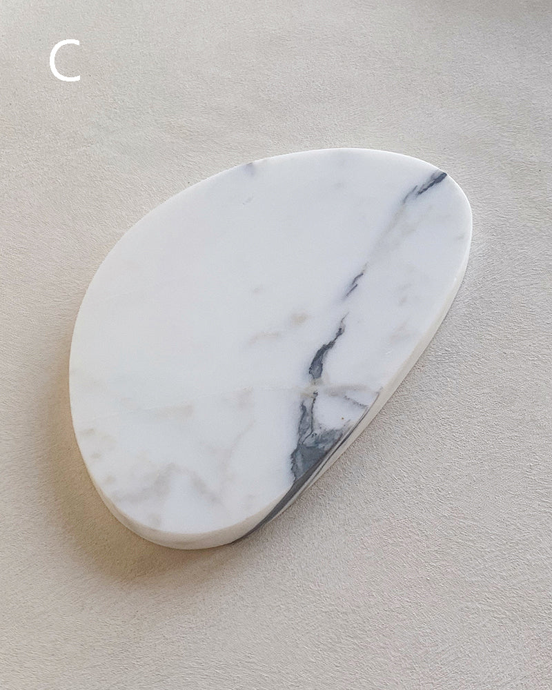 Natural Marble Matte Organic Egg Shape Tray 3
