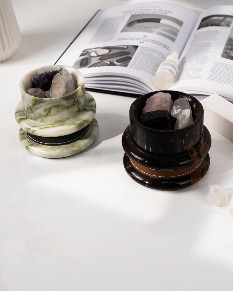 Natural Marble Spiral Candle Holder 12