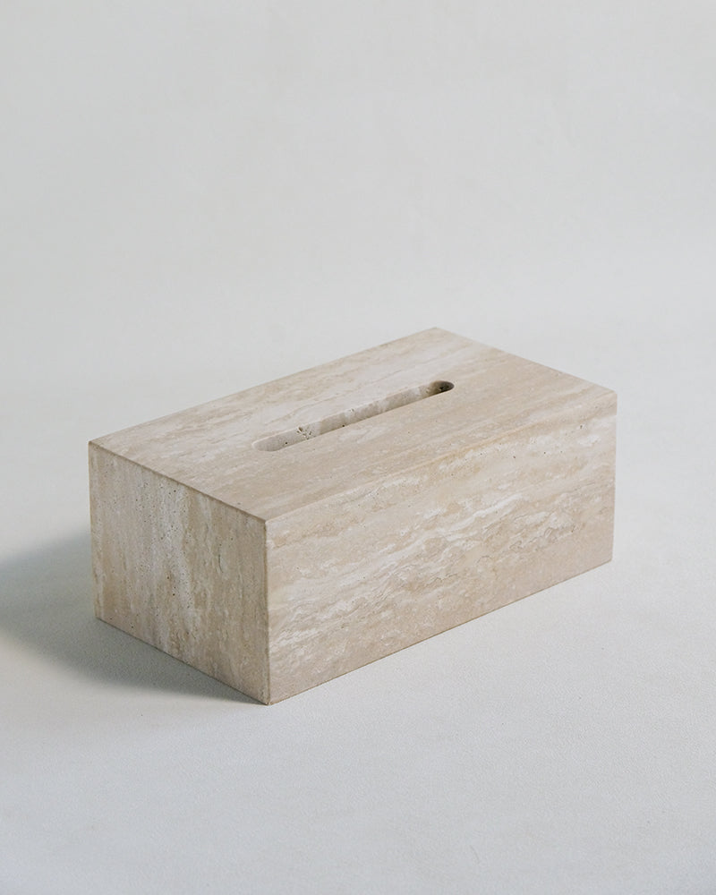 Natural White Travertine Tissue Box 2